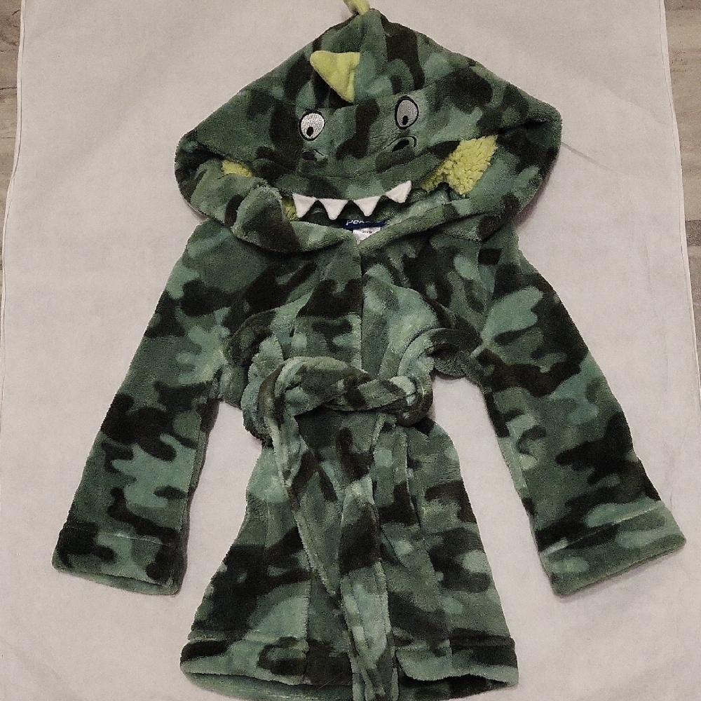 Dinosaur camo hooded robe
